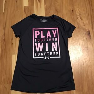 Pink and black Under Armor t-shirt.